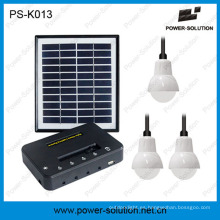 Panel solar 4W calificado 3PCS 1W SMD Bombillas LED Kit solar Iluminación del hogar con carga del teléfono (PS-K013)